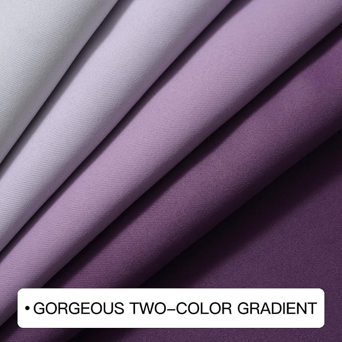 COSVIYA Grommet Ombre Room Darkening Curtains 84 inch Length 2 Panels, Gradient - Image 4