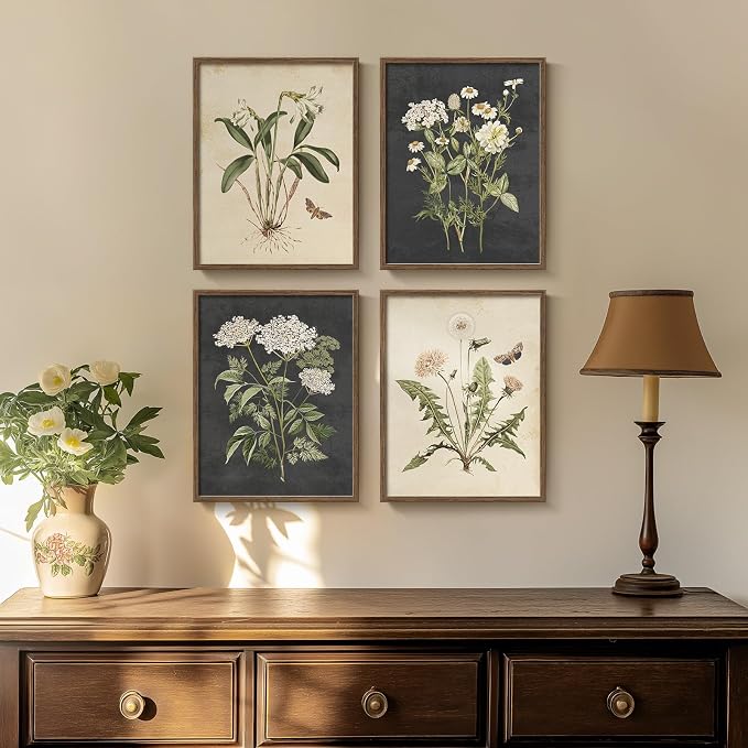 Framed Vintage Botanical Floral Wall Art - Image 2