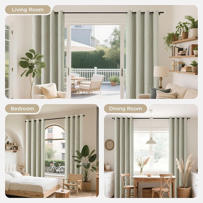 Joydeco Light Beige Blackout Curtains 120 Inches Long, Extra Long Curtains 120 - Image 7