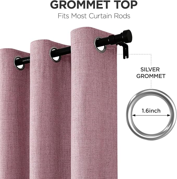 Joydeco Blackout Curtains 72 Inches Long 2 Panels Burg, Room Darkening Curtains - Image 5