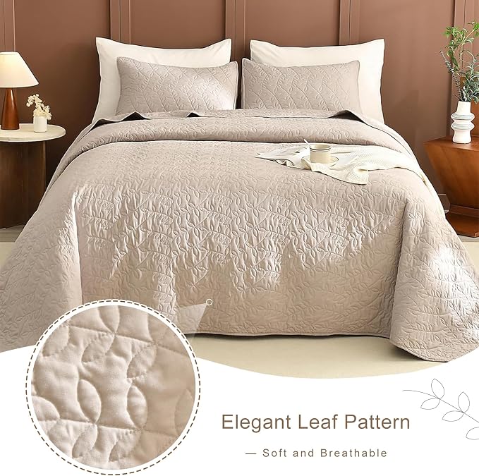 Lady Ann Queen Bedspreads 102x118 Leaves Pattern Printed Bedspreads & Coverlets - Image 5