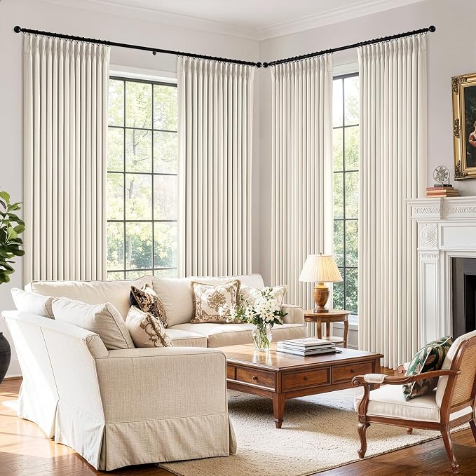 MIULEE Pinch Pleated 100% Blackout Curtains 40"x96" Long Birch 4 Panels Set | - Image 6