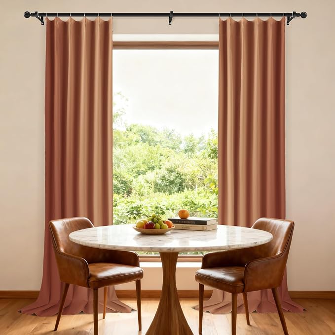 Etherealveil Terracotta Pinch Pleated Blackout Curtains 2 Panels 40"x120" | - Image 4