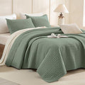 CozyTide Olive Green Oversized King Bedspread 120x120, Stone-Washed Cotton by CozyTideComforterSet