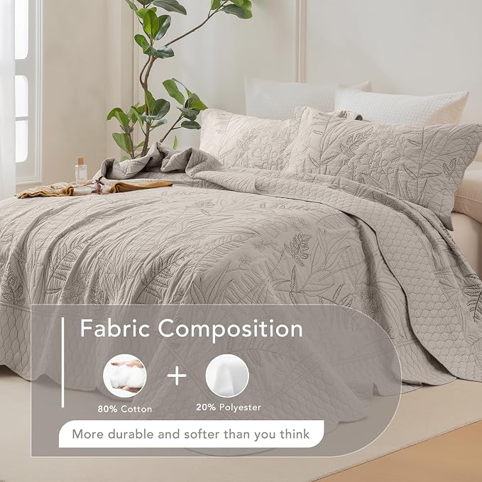 Lady Ann Cal King Bedspreads 118x106, Soft & Lightweight Linen Feel Quilted - Image 4