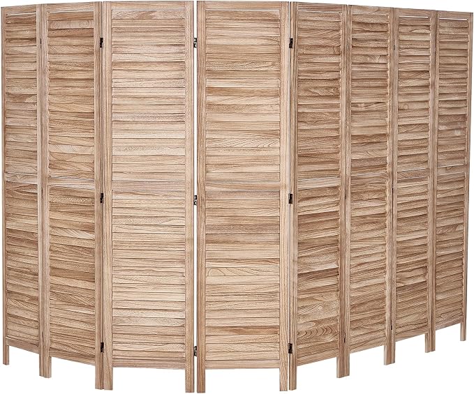 VEVOR Wood Room Divider, 8 Panel Wood Folding Privacy Screen, 66.9 Inches Tall - Image 4
