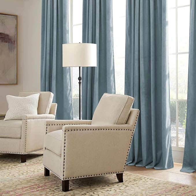 RYB HOME Velvet Curtains 102 inches Long, Extra Long High Ceiling Curtains | - Image 6