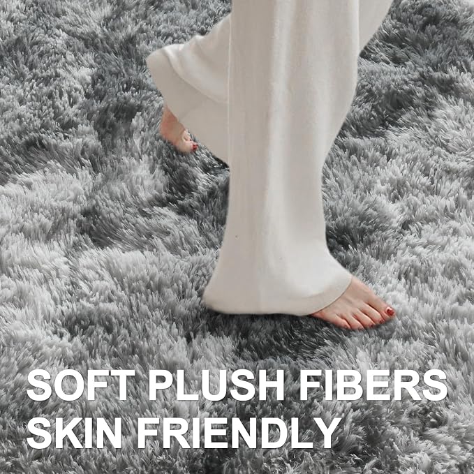 5x7 Ft Large Shag Rugs for Bedroom Living Room, Tie Dyed Ultra Soft Fluffy - Image 4