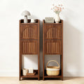 Narrow Nightstand Set of 2, Wooden Small 2 Drawer Nightstand, Slim Side End by FurSchFurniture
