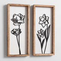 3D Black and White Wall Art Lightweight, Wooden Ready-to-Hang Framed Floral by TideandTales