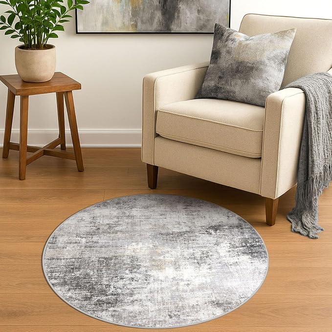 Round Area Rug 3 Ft Circle Entryway Rugs Round Washable Door Mat Indoor Entrance - Image 2