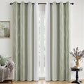 MIULEE Sage Green and Greyish White Ombre Blackout Curtains 52Wx84L | Full Room by MIULEE