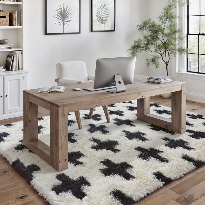 Soft Shag Rug 5x7 for Living Room High Pile Non-Slip Fluffy Carpet | Machine - Image 4