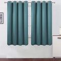 Sea Teal Blackout Curtains 66 x 63 Inch Length/Set of 2 Curtain Panels/Thermal by Lemomo