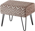 Home Soft Things Jacquard Chenille Ottoman, Arusha-Light Brown, Fuzzy Entry Way by HomeSoftThings