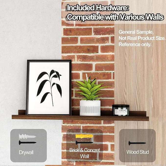 Walnut Floating Shelves for Wall Decor, 24 in Shelf - Image 5