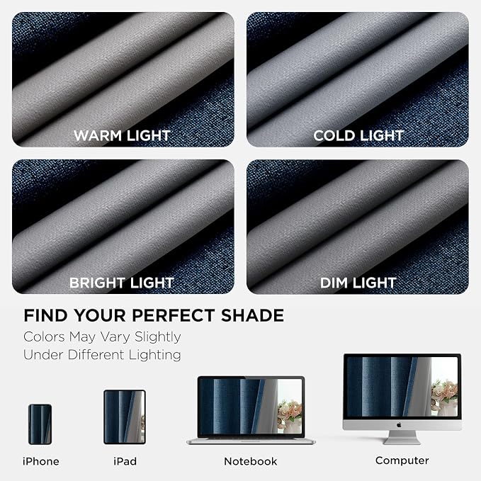 Joydeco Blackout Curtains 84 Inches Long 2 Panels Burg, Room Darkening Curtains - Image 9