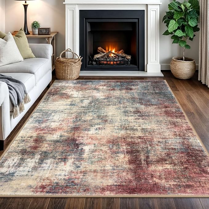 Abstract Area Rugs 5x7 Ft Washable Rugs by iOhouze