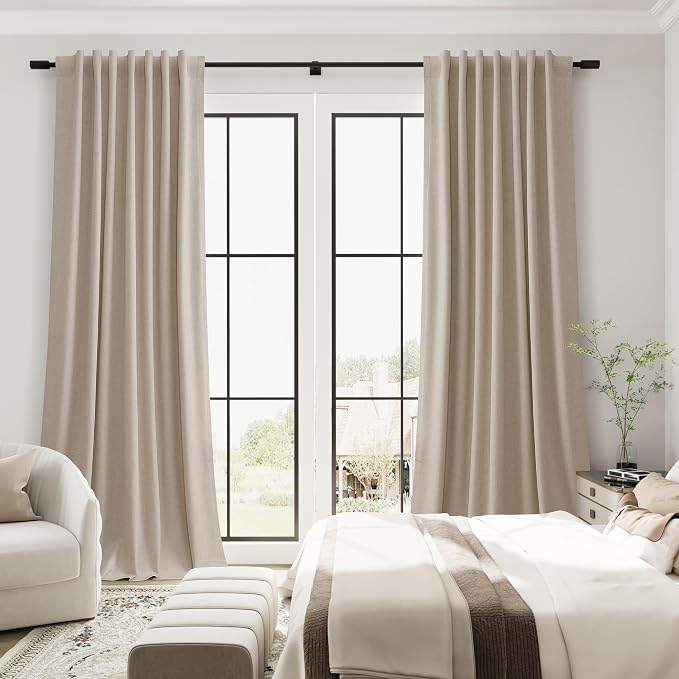 100% Blackout Linen Curtains 90 Inches Long - Image 8