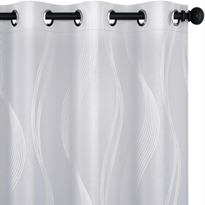 Deconovo Curtains for Living Room, Pattern Blackout Curtains 95 Inches Long | by Unknown