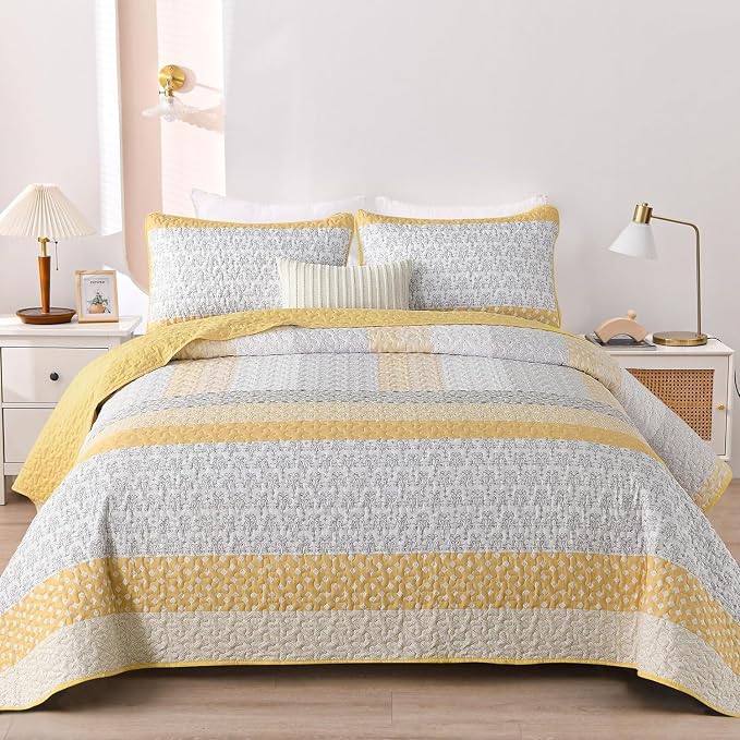 WONGS BEDDING Twin Quilt Bedding Set 2 Piece, Modern Casual Bedroom Decor - Image 2