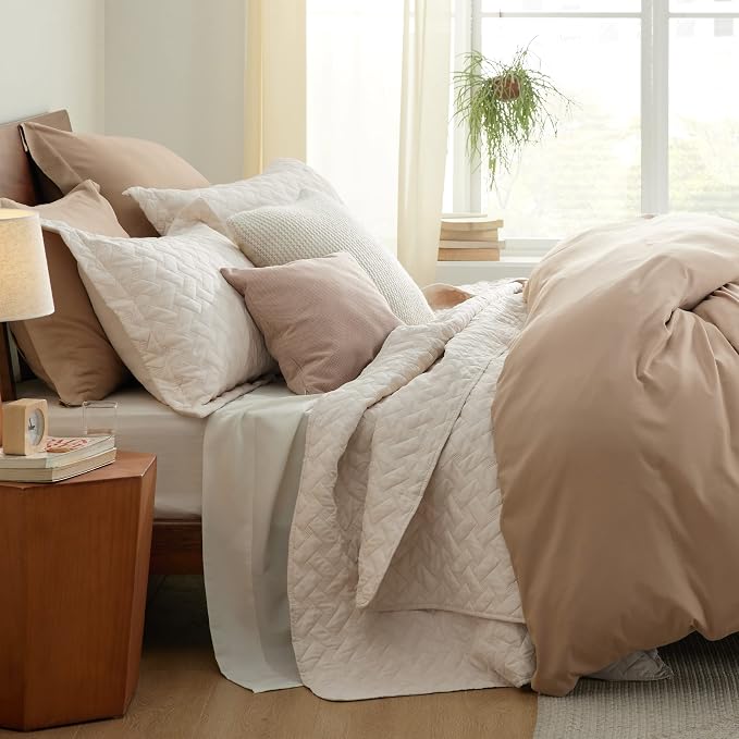 Bedsure Quilts Queen Size, Lightweight Comforter Set, Basket Weave, All-Season - Image 6
