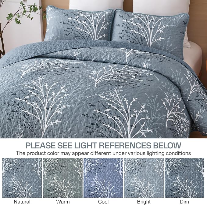 DJY Quilt Set King Size, Branch Floral Bedding Set - Image 6
