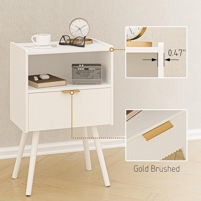 White Nightstand, Modern Bedside Table - Image 6