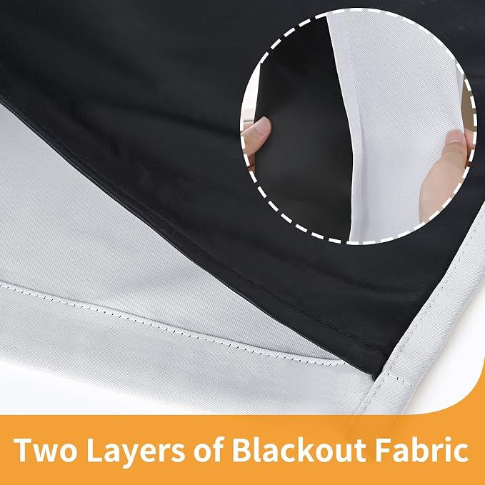 YoungsTex Short 100% Blackout Curtains 48 Inches Length - Image 6