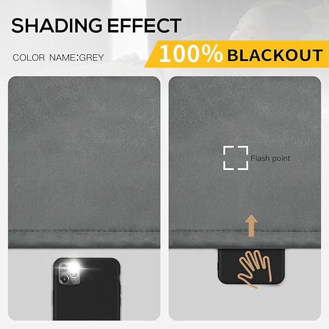 Yakamok 100% Blackout Curtains for Bedroom 84 Inch Length, Light Blocking Drapes - Image 2