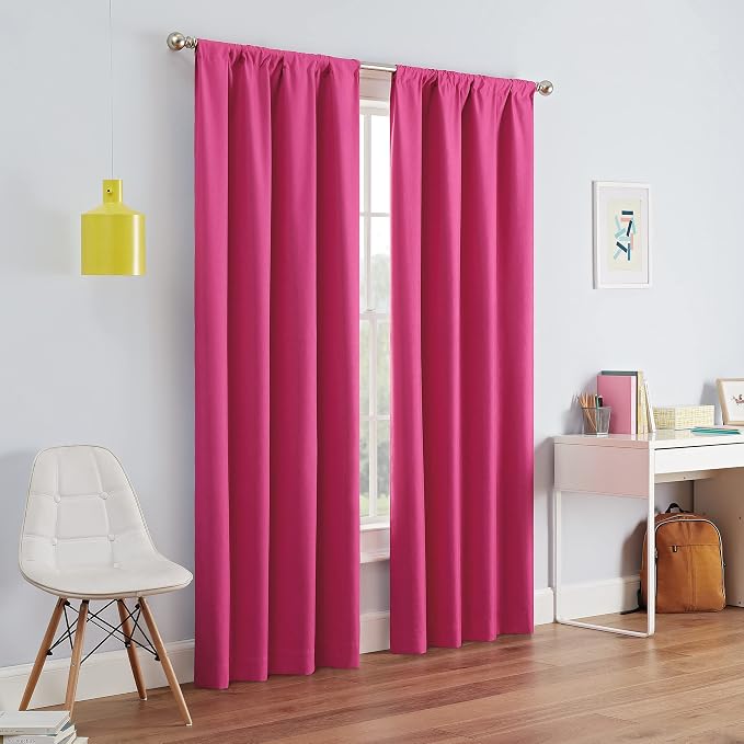 ECLIPSE Kendall Modern Blackout Thermal Rod Pocket Window Curtain by EclipseCurtains