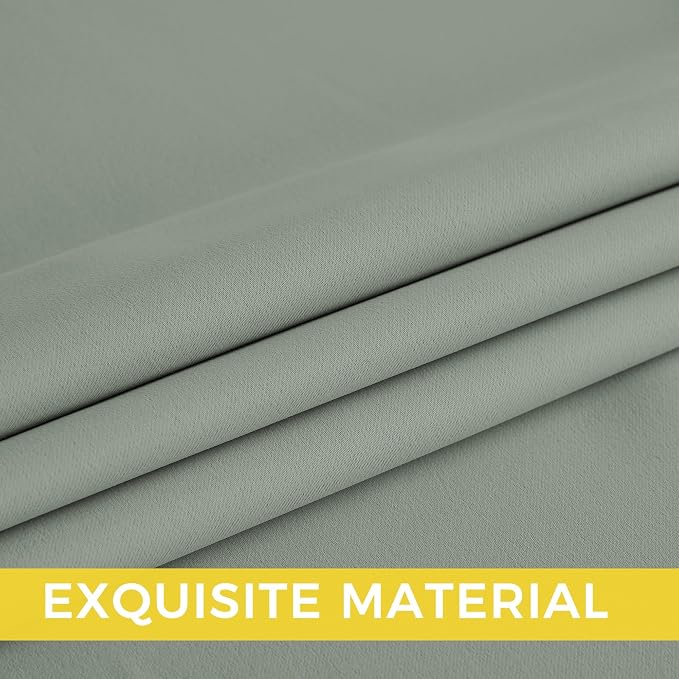 NICETOWN Sage Green Room Darkening Curtains 63 Inches Long 2 Panels - Image 6