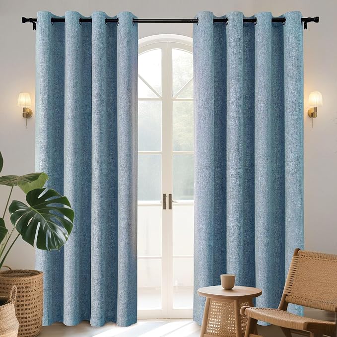 Joydeco Light Blue Blackout Curtains 90 Inches Long, Curtains 90 Inch Length 1 by JOYDECO