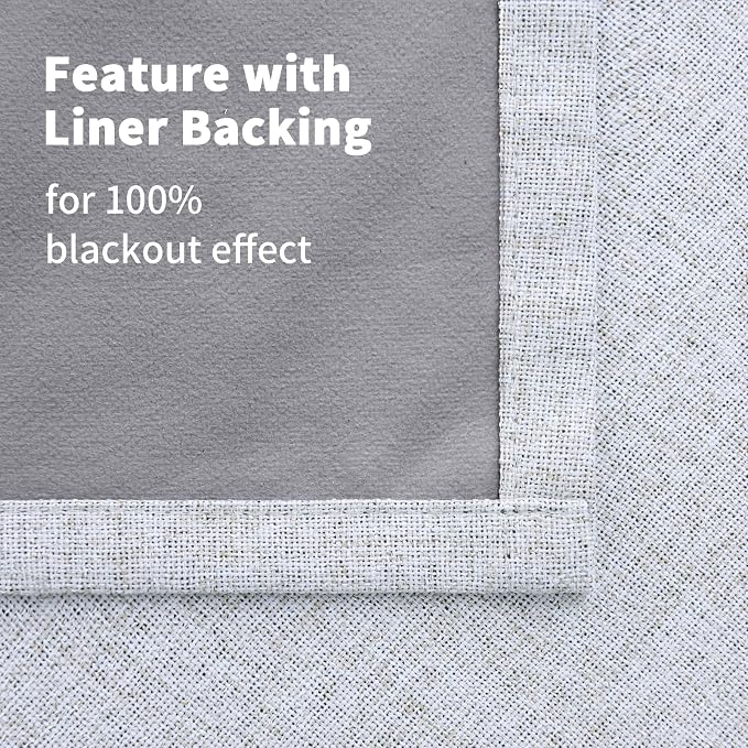 YoungsTex Linen Blackout Curtains 72 Inches Length 2 Panels, Grommet Full Room - Image 7