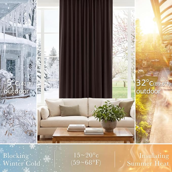 PONY DANCE Blackout Curtains Thermal Insulated Window Treatment Panels Room - Image 4