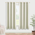 KOUFALL 60 Inches Long Cream Beige Off White Ivory Bay Window Curtains Drapes 2 by KOUFALL