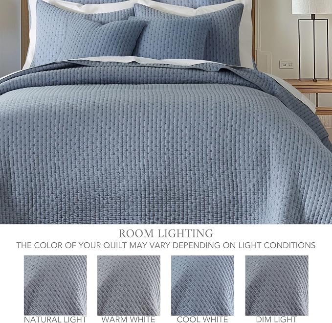 Levtex Home - Cross Stitch Bedspread Set - King Bedspread and Two King Shams - - Image 4