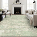 9x12 Area Rug Living Room: Modern Washable Soft Carpet Green Cream | by FXRHLP
