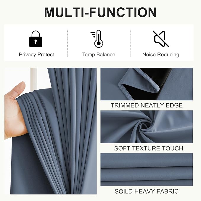 NICETOWN 100% Blackout Curtains 90 Inch Length - Image 7