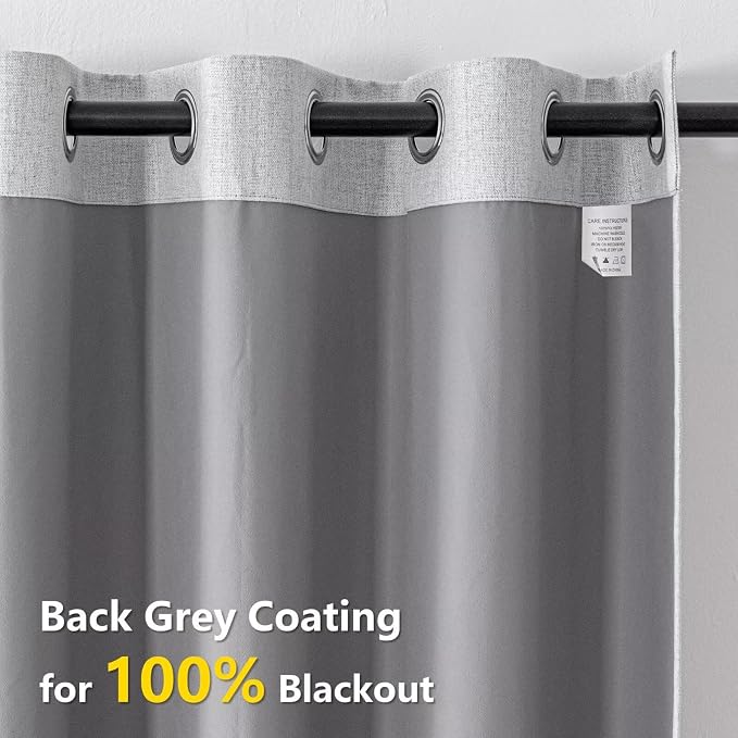 IGEMAEVE Blackout Curtains & Drapes Ivory White 100" W x 108" L | Bedroom | - Image 3