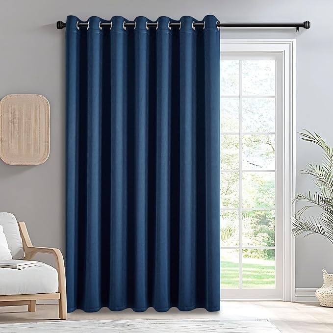 IGEMAEVE Blackout Curtains for Bedroom Grommet Navy Blue 100" W x 84" L | by IGEMAEVE