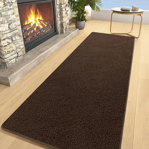 2x8 Runner Rug for Hallway, Long Runner Rugs Non Slip, Coffee | Soft Washable - Image 2