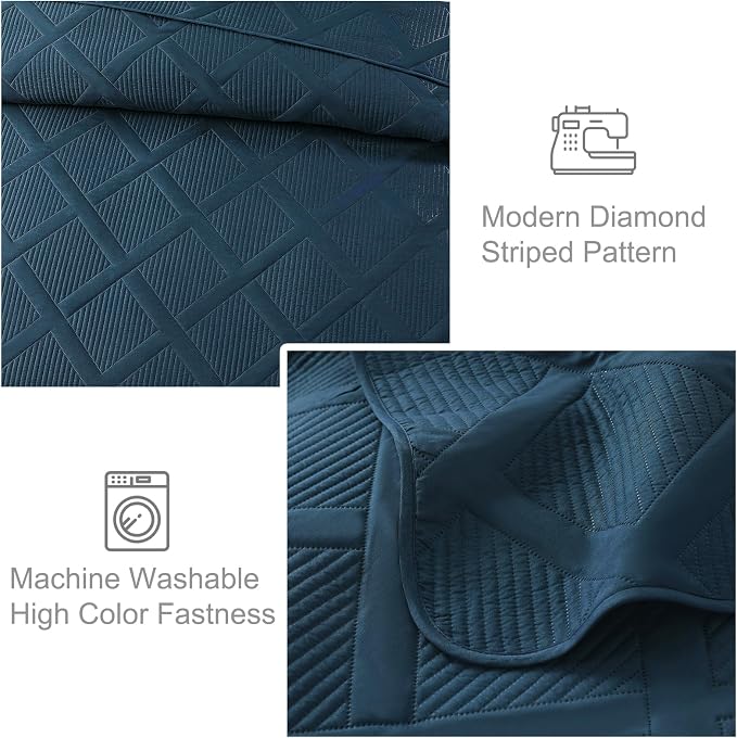 Exclusivo Mezcla Twin Size Quilt Set, Modern Striped Pattern, Lightweight - Image 5