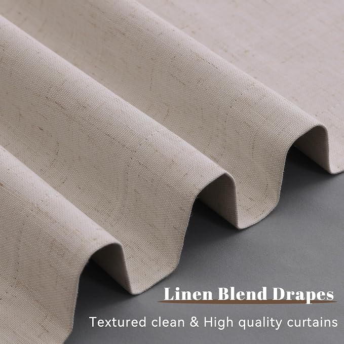 Extra Long 100% Blackout Linen Curtains 120 Inches Long 10 FT - Image 6