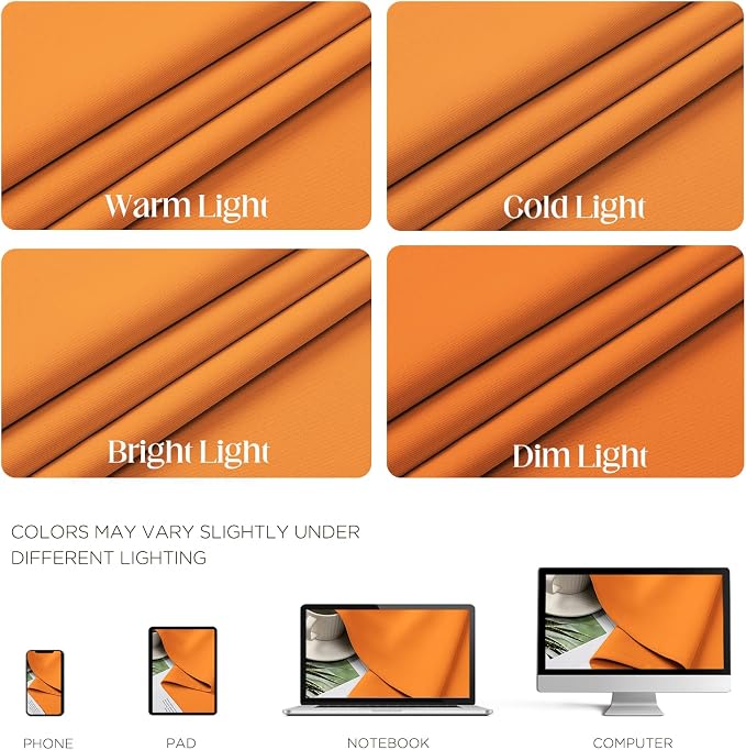 CUCRAF Orange Blackout Curtains 84 inch Length 2 Panels Set, Room Darkening - Image 4