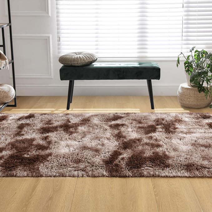 Fluffy Runner Rugs for Bedroom Aesthetic 2x6 Feet, Shag Soft Bedside Rug - Image 5