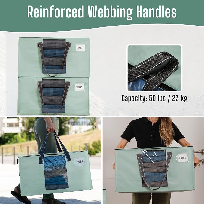 VENO Moving Bags, Wide Open Top, Light Green, 10 Pack | Moving boxes Alternative - Image 4