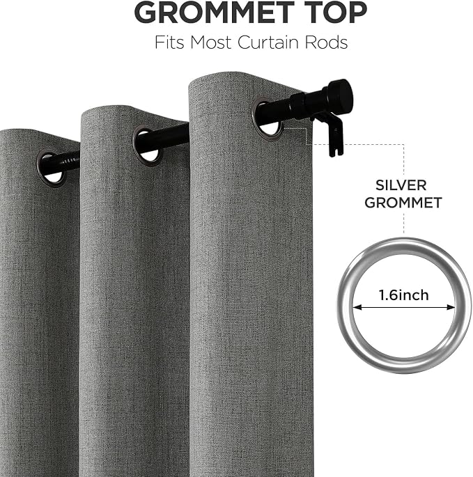 Joydeco Blackout Curtains 72 Inches Long 2 Panels Burg, Room Darkening Curtains - Image 5