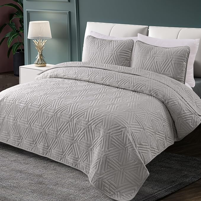 Whale Flotilla Soft Geometric Twin Quilt Set - Image 2