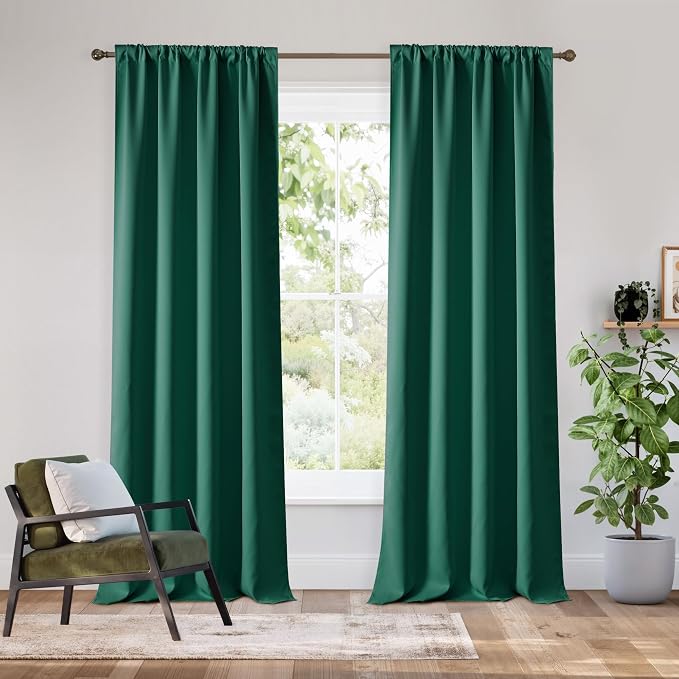 RYB HOME Bedroom Blackout Curtains 84 inches Long, 100% Blackout | Thermal by RYBHOME
